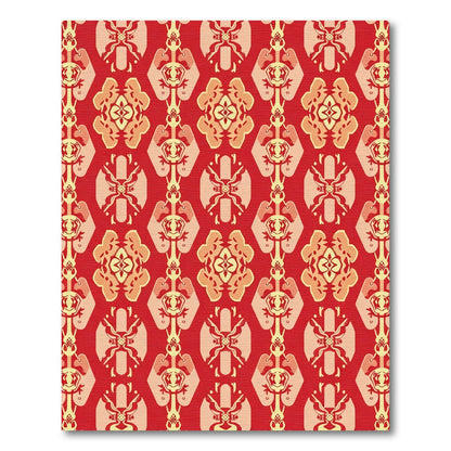 Red Yellow Ornate Medallion Rug