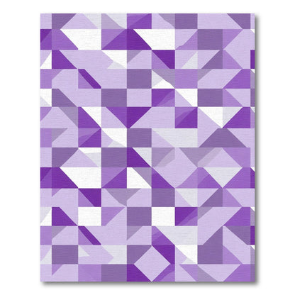 Purple Geometric Triangles Squares Rug