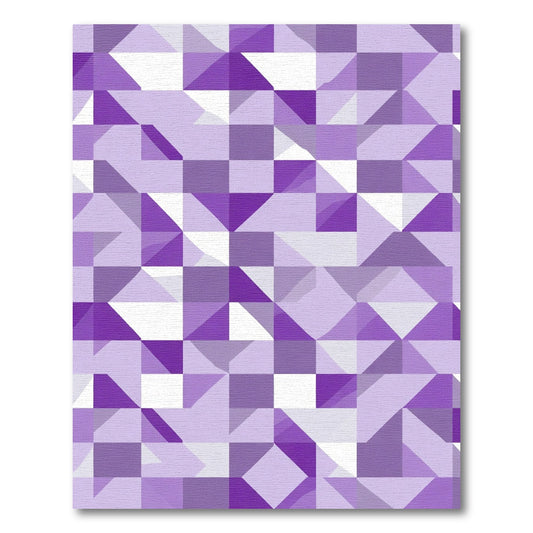 Purple Geometric Triangles Squares Rug