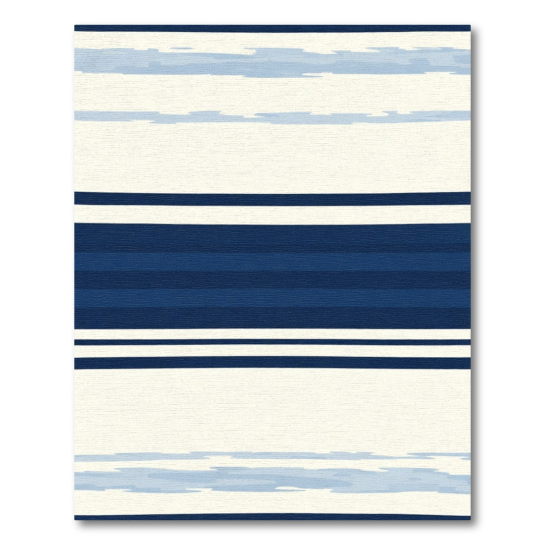 Nautical Navy Blue Watercolor Stripe Rug