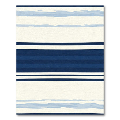 Nautical Navy Blue Watercolor Stripe Rug