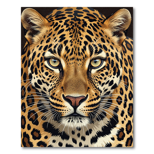 Majestic Close up Golden Leopard Portrait Rug