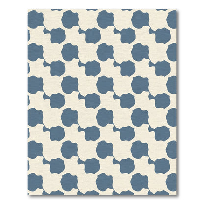 Dusky Blue Cloudlike Domino Arrangement Rug