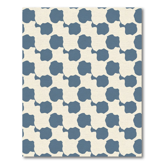Dusky Blue Cloudlike Domino Arrangement Rug