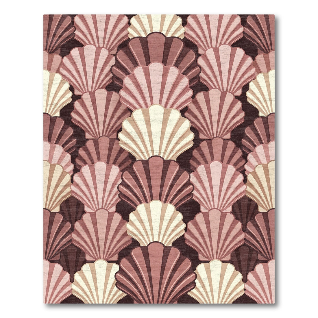 Art Deco Scalloped Shell Blush Rug