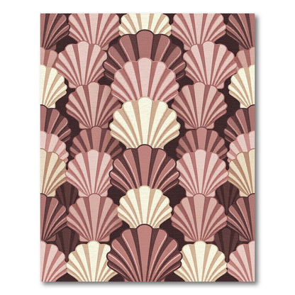 Art Deco Scalloped Shell Blush Rug