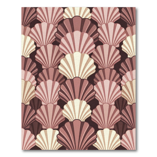Art Deco Scalloped Shell Blush Rug