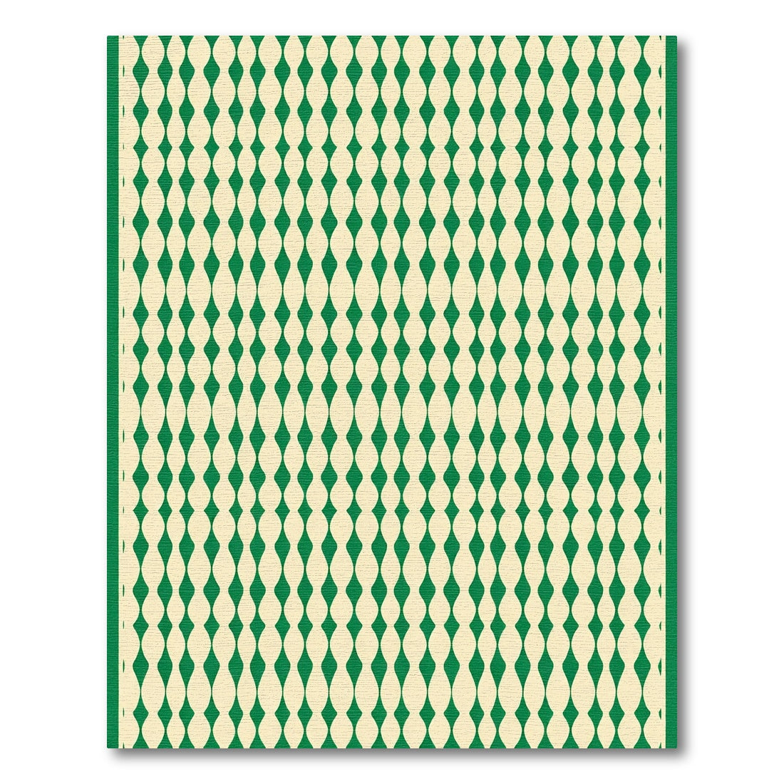 Green Cream Geometric Ogee Rug