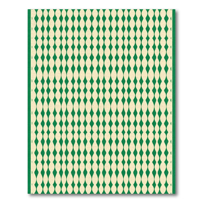 Green Cream Geometric Ogee Rug