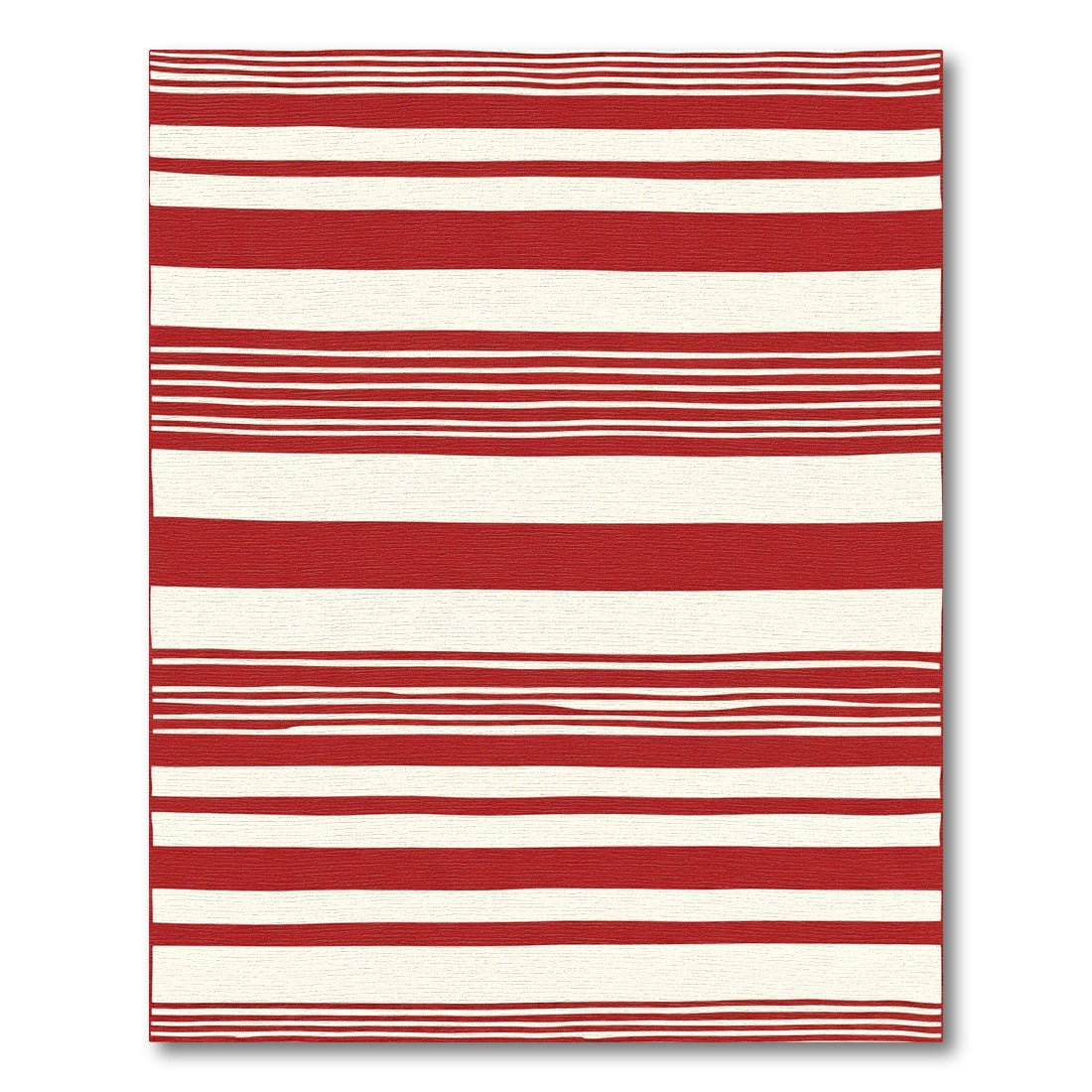 Crimson Cream Irregular Stripe Rug