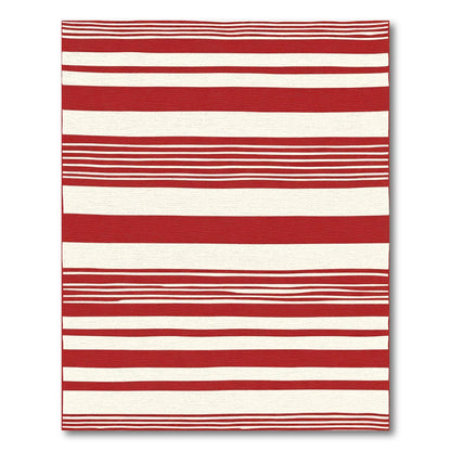 Crimson Cream Irregular Stripe Rug