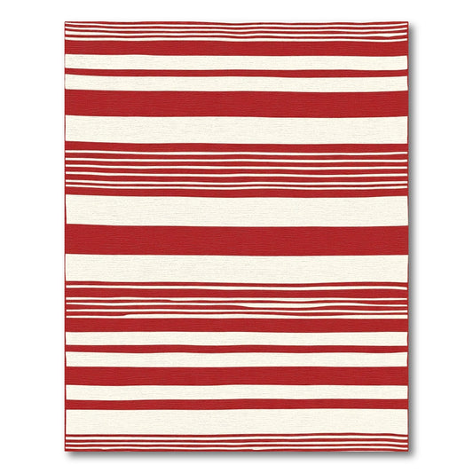 Crimson Cream Irregular Stripe Rug