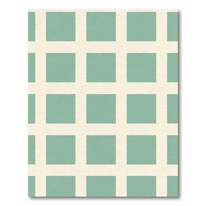 Seafoam White Minimalist Lattice Rug