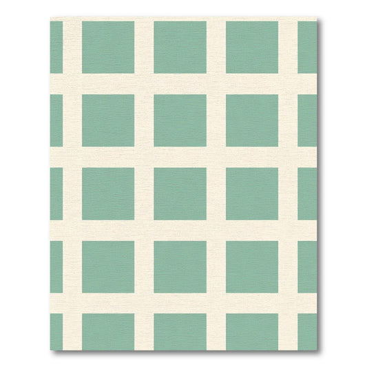 Seafoam White Minimalist Lattice Rug