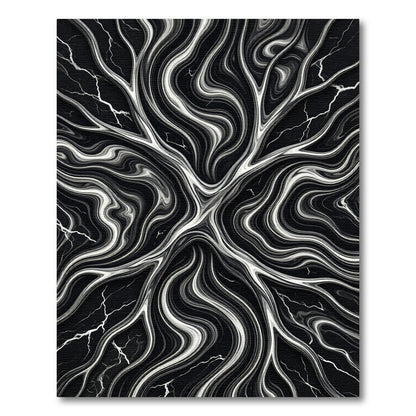 Monochromatic Liquid Marble Swirl Abstract Rug