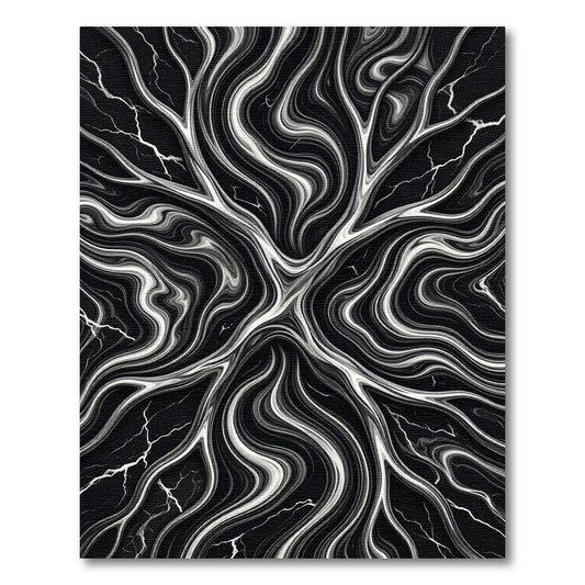 Monochromatic Liquid Marble Swirl Abstract Rug