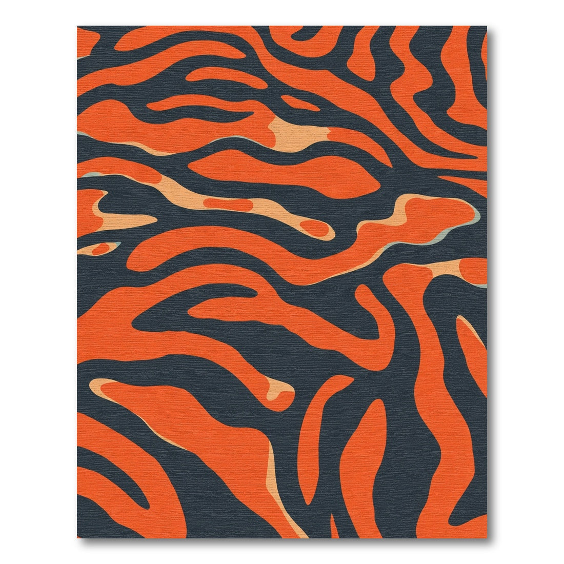 Orange and Gray Abstract Stripe Rug
