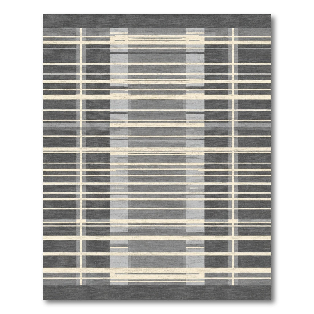 Modern Beige and Gray Stripe Rug