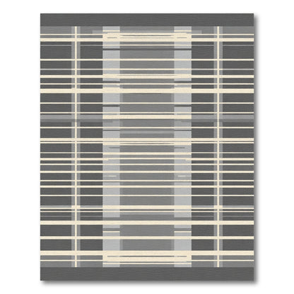Modern Beige and Gray Stripe Rug