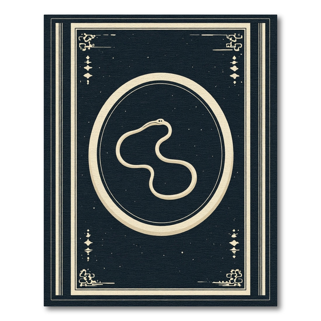 Cream Serpent Circle Midnight Rug