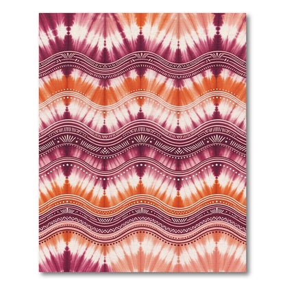 Crimson Orange Zigzag Wave Rug