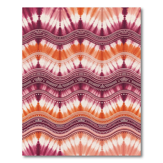 Crimson Orange Zigzag Wave Rug