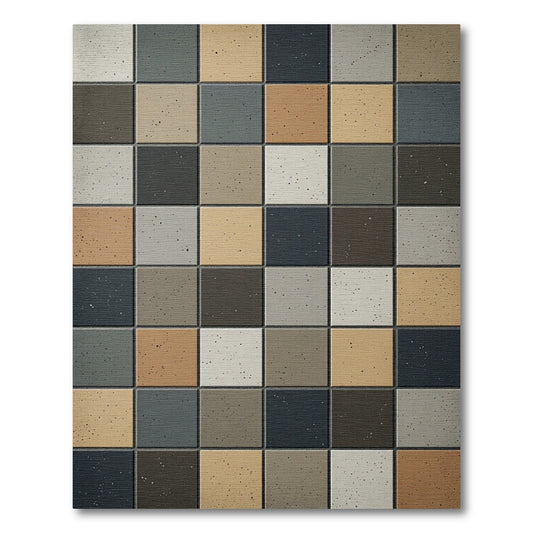 Earth Tones Speckled Squares Rug