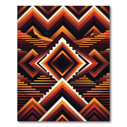 Warm Tones Geometric Chevron Rug