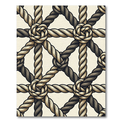 Nautical Knotwork Beige Charcoal Rug