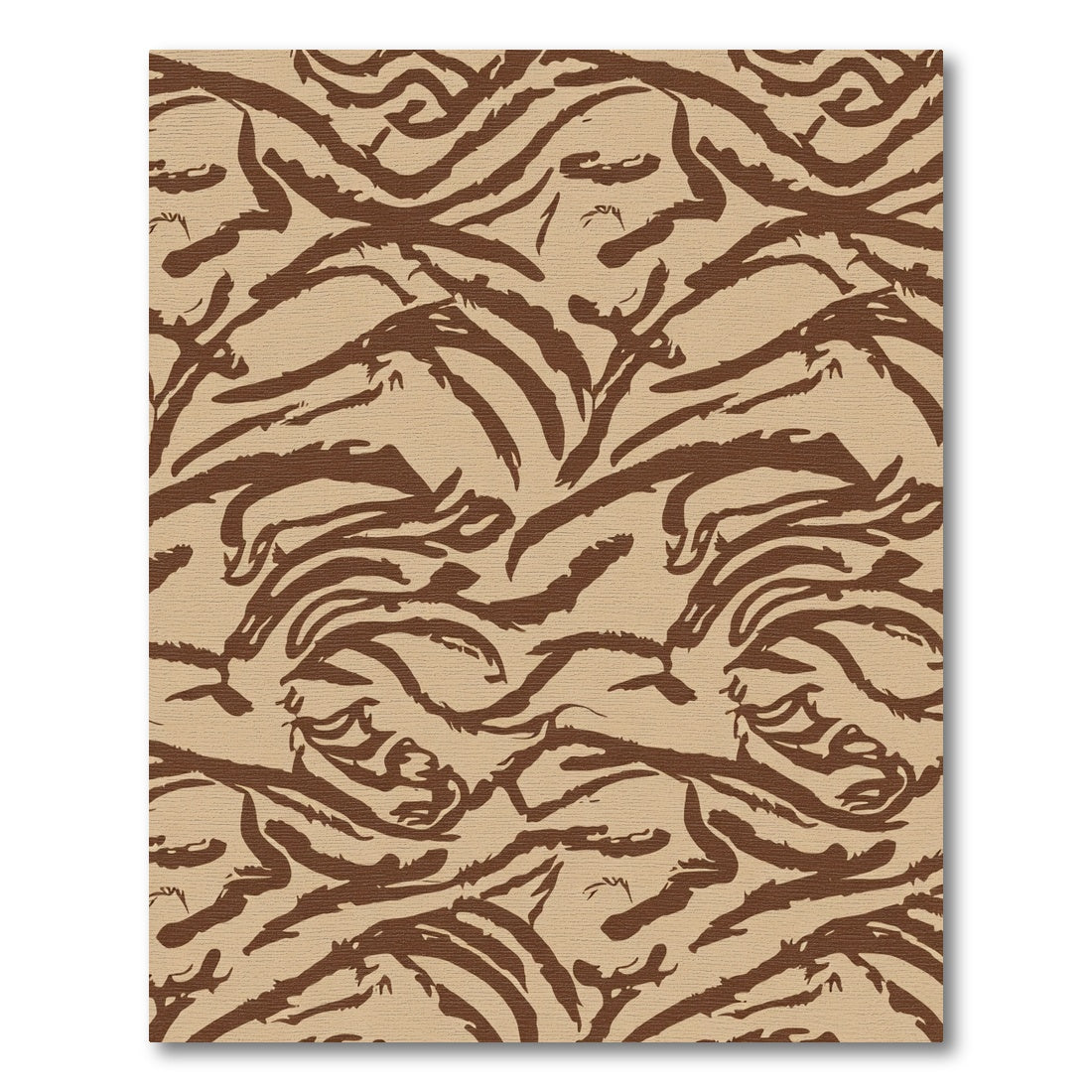 Brown Abstract Tiger Stripe Rug