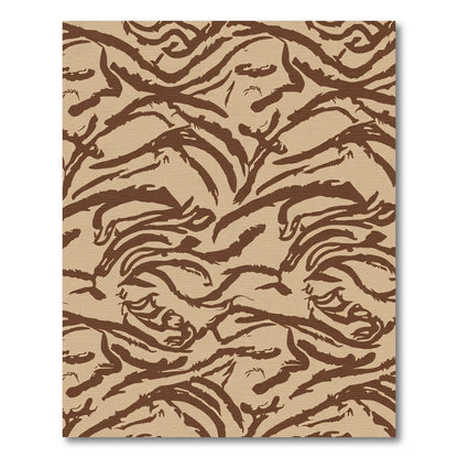 Brown Abstract Tiger Stripe Rug
