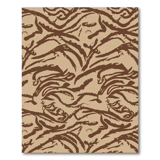 Brown Abstract Tiger Stripe Rug