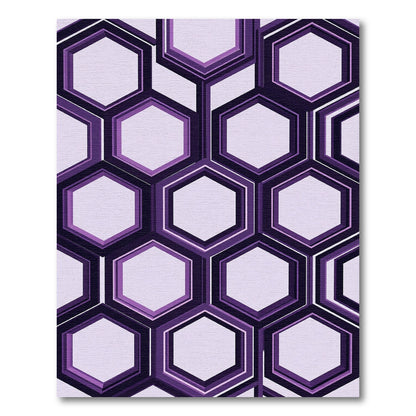 Sophisticated Deep Purple Geometric Hexagon Rug