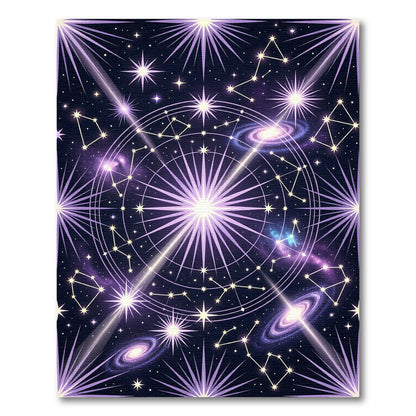 Cosmic Purple Star Constellation Galaxy Rug