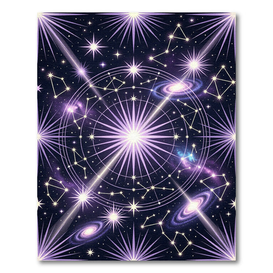 Cosmic Purple Star Constellation Galaxy Rug