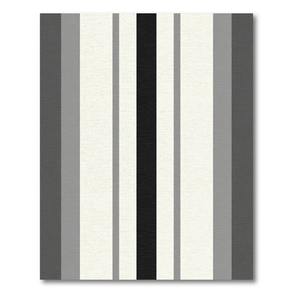 Bold Gray Black White Vertical Stripes Rug