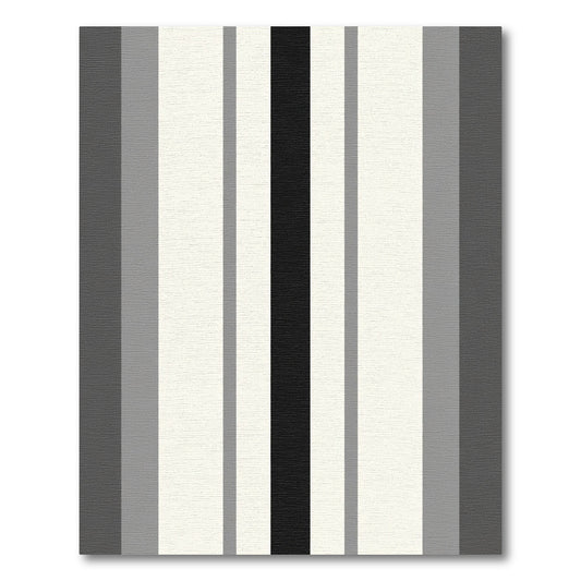 Bold Gray Black White Vertical Stripes Rug
