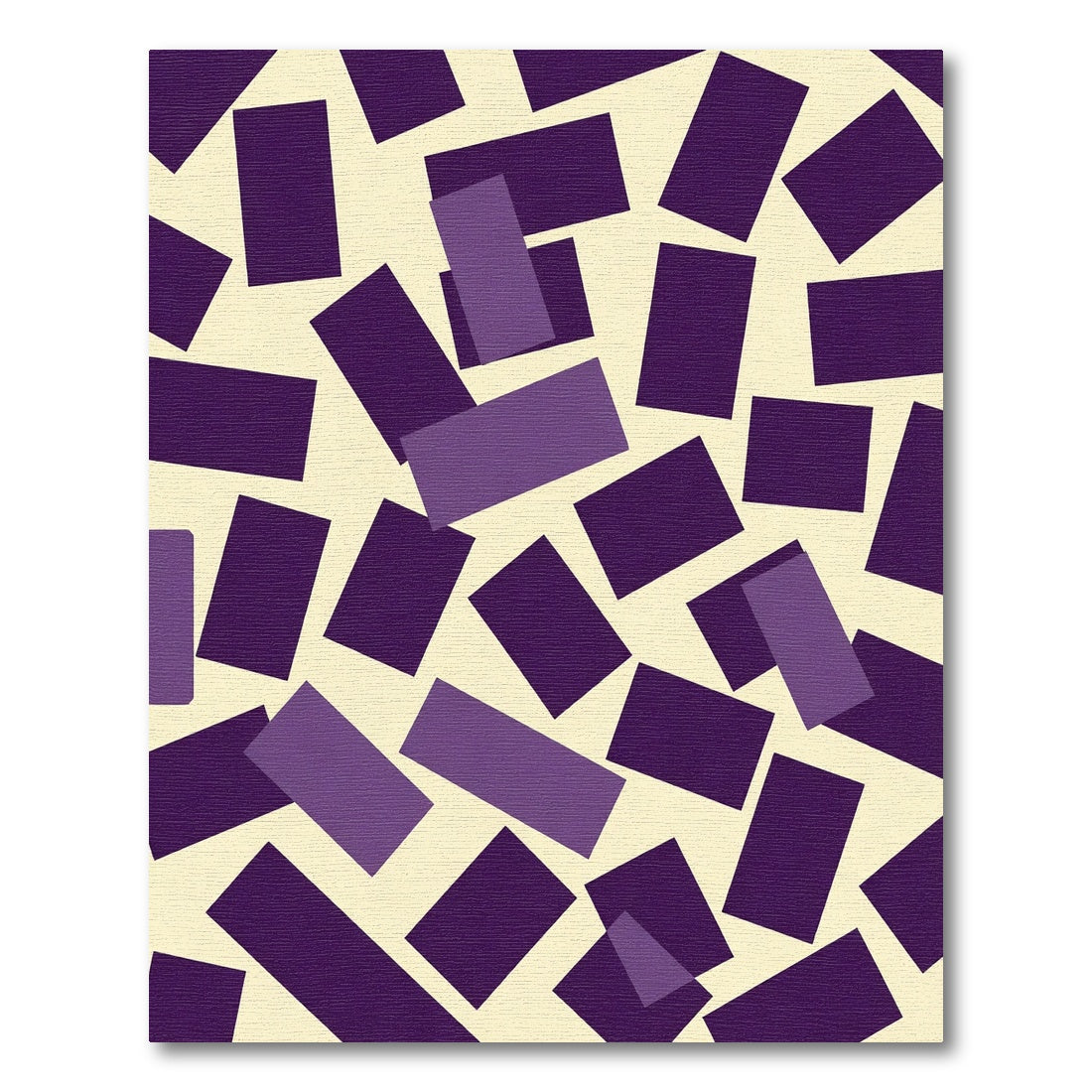 Random Purple Rectangles Scattered Rug
