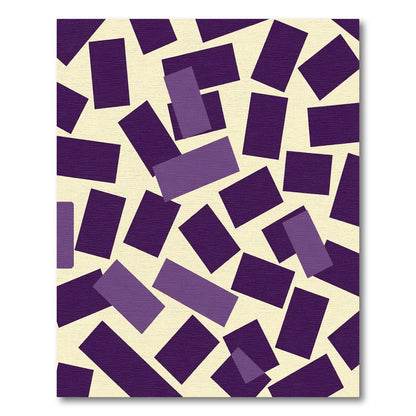 Random Purple Rectangles Scattered Rug