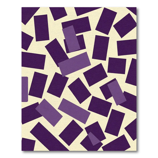Random Purple Rectangles Scattered Rug