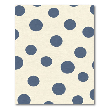 Cream Blue Polka Dot Scatter Rug