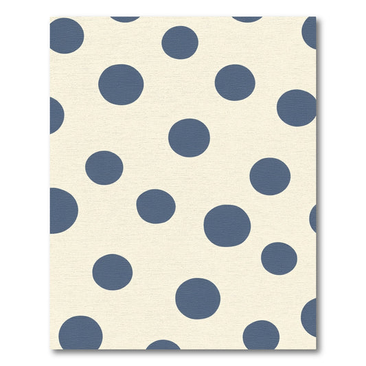 Cream Blue Polka Dot Scatter Rug