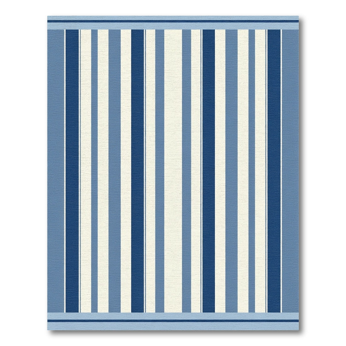 Classic Blue and Cream Striped Rug