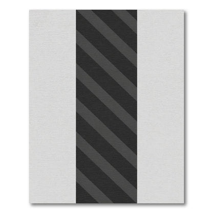 Bold Gray Diagonal Stripe Rug