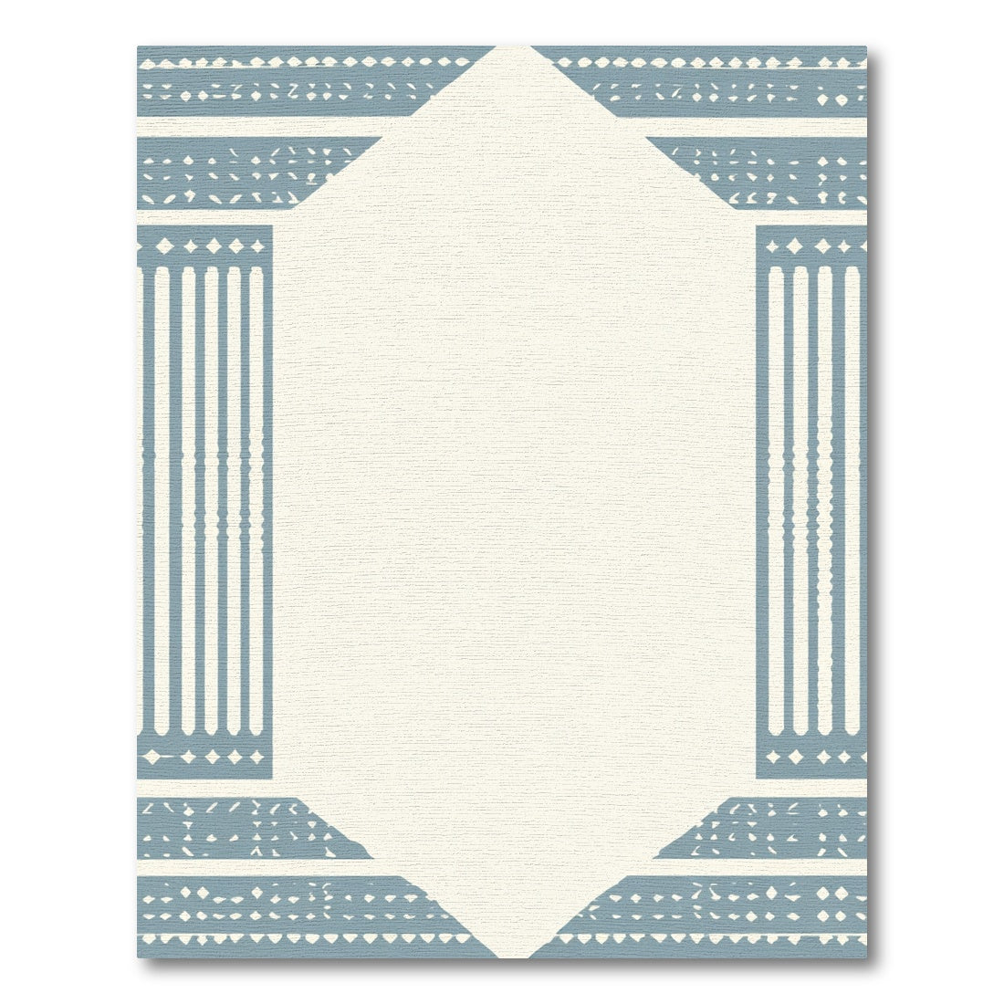 Blue Column Geometric Frame Rug