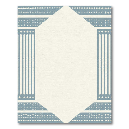 Blue Column Geometric Frame Rug