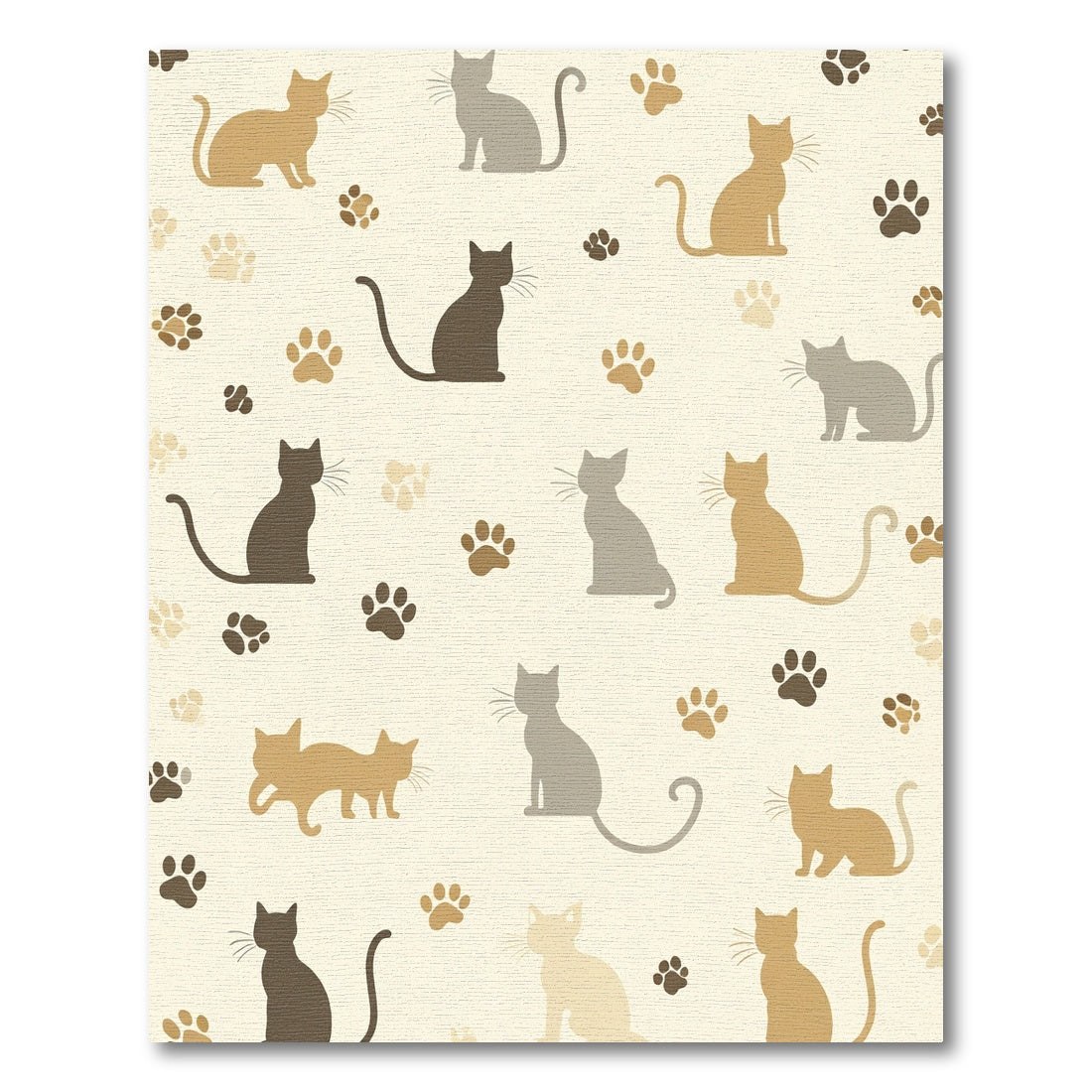 Whimsical Cat Paw Print Collection Rug