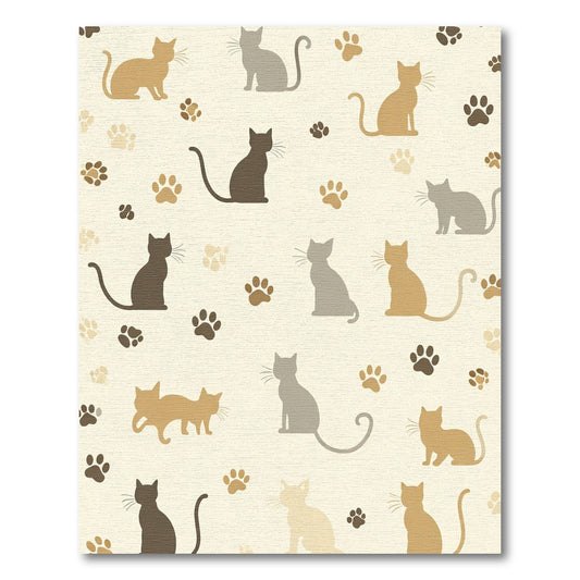 Whimsical Cat Paw Print Collection Rug