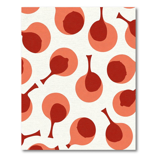 Crimson Abstract Bubble Composition Rug