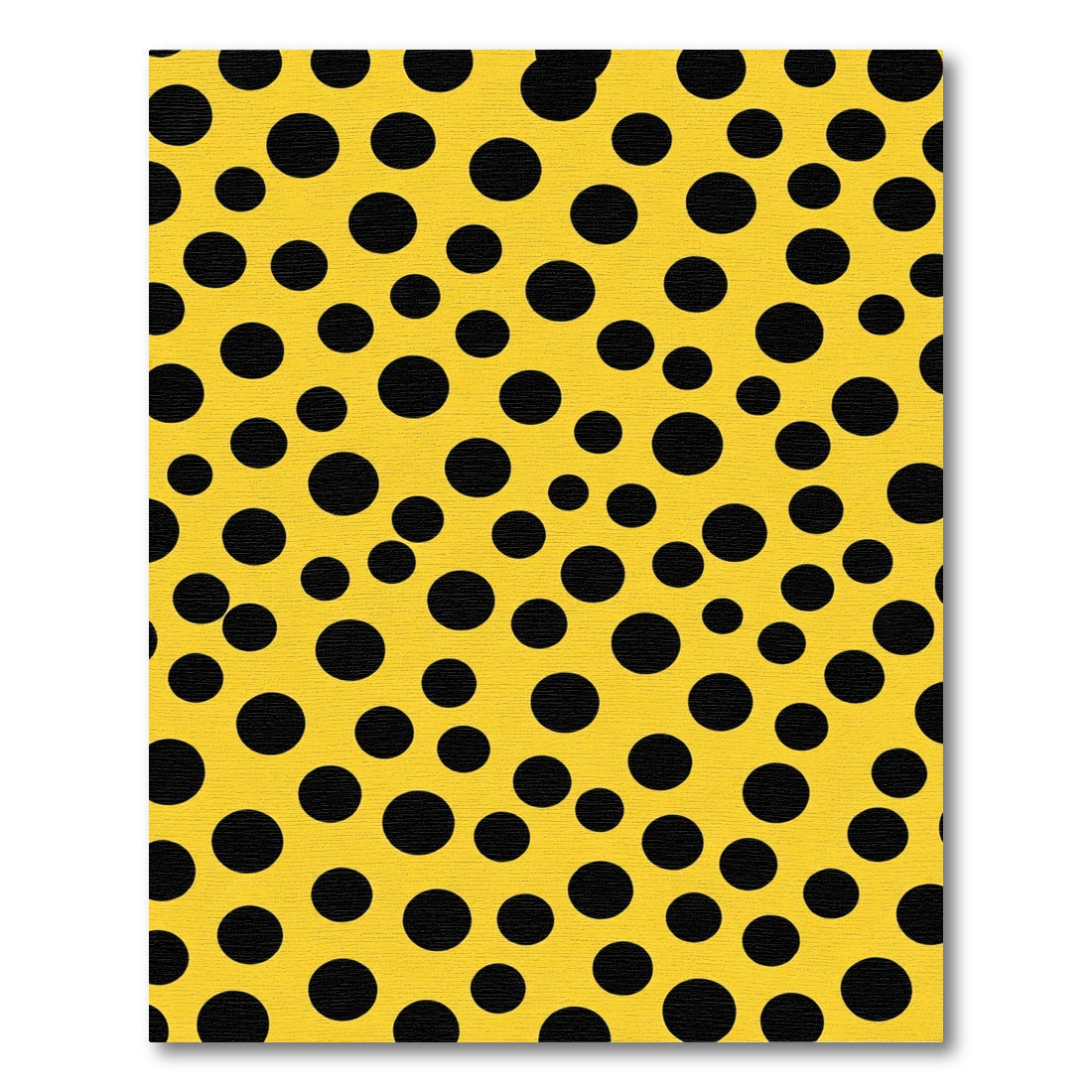 Abstract Yellow Black Polka Dot Rug